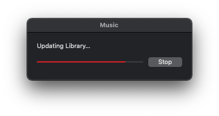 Apple Music Updating screen